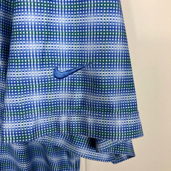 Nike Dri-Fit UV Blue Plaid Check Golf Polo Sz L - Picture 6 of 9